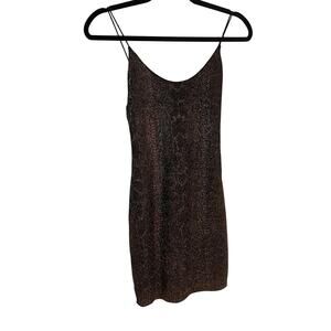 Alice + Olivia Brown Sequin Mini Tank Dress Sz 0